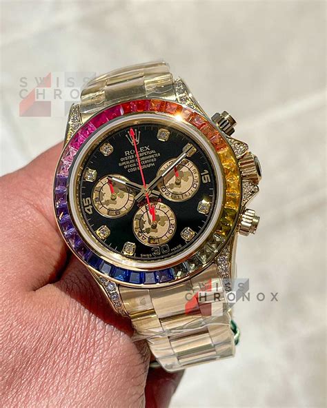 rolex daytona rainbow replica india|rolex daytona rainbow for sale.